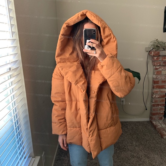 camel puffer jacket